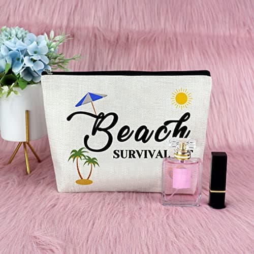 Beach Lover Gift for Women Makeup Bags Beach Themed Gifts for Women Girls Friend Cosmetic Bags Vacation Gift for Sister Bestie Birthday Christmas Graduation Present Travel Cosmetic Pouch — view 2