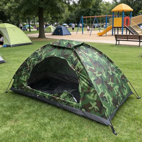 Pop Up Camouflage Dome Tent - Waterproof, 1 Person, Lightweight, UV Protected, Family Outdoor Backpacking Tent with Carrying Bag — view 3
