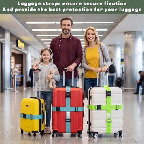 Zynaxir 4Pcs Adjustable Luggage Straps with Lock Travel Packing Accessories — view 4