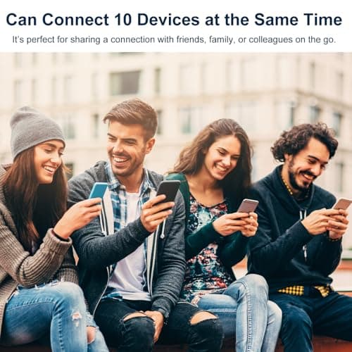 Portable Travel Router,Mobile WiFi Hotspot, Supports 10 Users At the Same Time, Pocket WiFi Device with 2100mAh Large Battery, for Secure Internet At Home Or Everywhere You Go — view 3