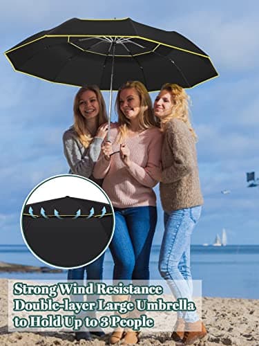 Kalolary 62 Inch BlacK Automatic Open Golf Umbrella — view 4