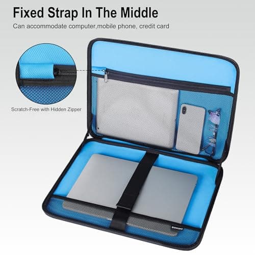 DOMISO 15.6-16 Inch Laptop Hard Case,Waterproof Shockproof Hard Shell Laptop Sleeve Protective Bag with Retractable Handle for Macbook Pro 16/Lenovo ThinkPad/HP ENVY/Dell XPS, Black — view 6