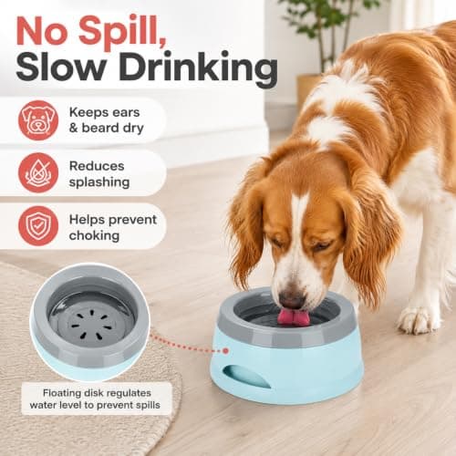 Pet Floating Water Bowl - Non Spill, Slow Drinking, Portable Travel Bowl — view 4