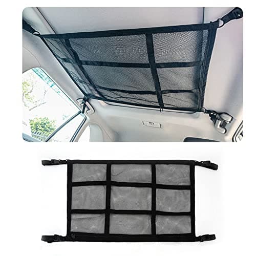 ViWaVee Caravan Accessories Gadgets Storage Net, Car Roof Organizer for Blankets, Diapers. Great Long Road Trip camping accessories for campervan.(90 * 65")