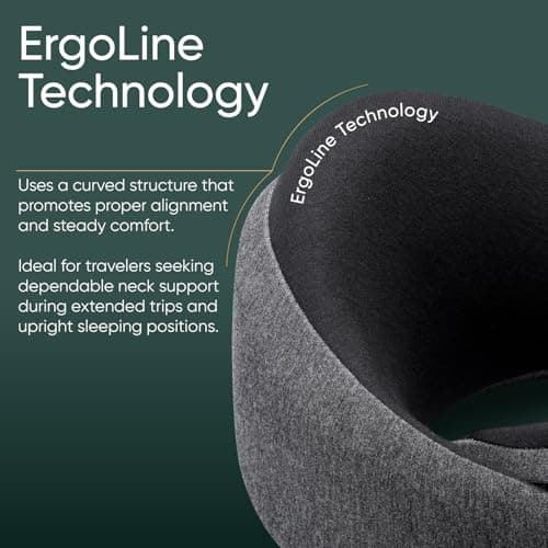 Proglobe Luxe Travel Pillow for Airplane, 100% Memory Foam, Ash Black — view 3