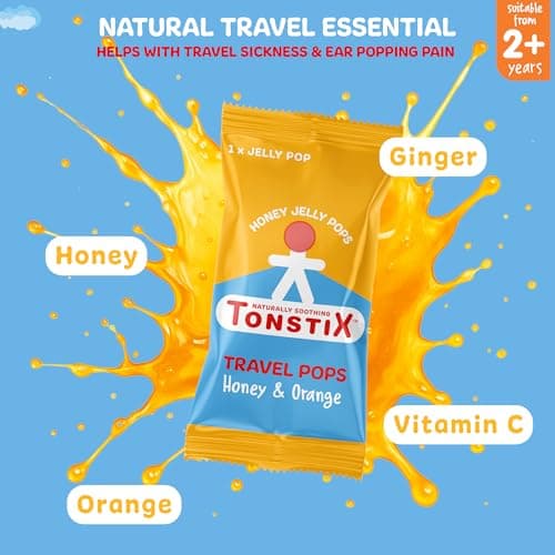 Tonstix Travel Pops for Kids - Pack of 8 Natural Travel Sickness Lollipops, Anti Nausea Relief for Car, Plane, Boat & Sea Travel, All Natural Non-Drowsy Alternative to Travel Sickness Tablets & Bands — view 2