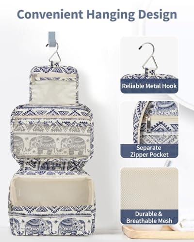 Narwey Travel Hanging Toiletry Bags for Women, Wash Bag for Toiletries — view 4