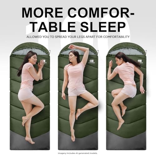 TANSTRIDER Sleeping Bags for Adults Teens, 4 Season Camping Sleeping Bag Waterproof,Machine Washable Backpacking Gear for Cool Weather,Outdoor Tent Hiking,with Compression Sack,220x80cm,1.8kg — view 4