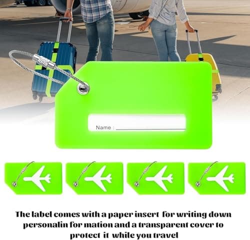(8 Pcs) 4 Luggage Straps and 4 Name Tags with carry bag, Adjustable Suitcase Straps, Heavy Duty Luggage Straps for Suitcase, Thickened Suitcases Strap Suitcase Belts, High visibility — view 4
