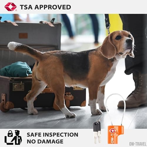 OW-Travel Suitcase Locks with Keys, TSA Approved Luggage Padlocks, Orange 2 — view 6