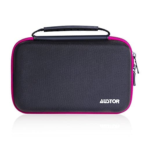 AUSTOR Travel Carrying Case Shell for Nintendo New 3DS XL (Black+Rose) — view 2