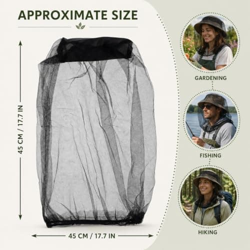 4 Pcs Mosquito Head Net, Midge Nets for Head, Nylon Mosquito Head Protecting — view 2
