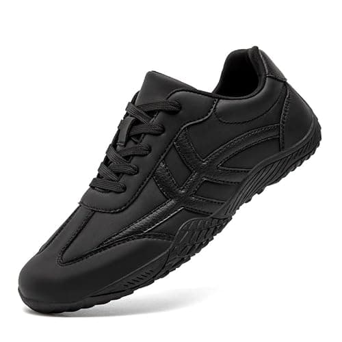XKOWUO Womens Walking Grounding Sneaker Zero Drop Sole Lightweight Road Running Shoes Non-Slip Tennis Sneakers Breathable Fashion Athletic All_Black Size 5