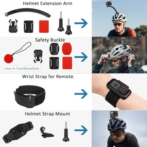 ChromLives Action Camera Accessories Kit, 57 in 1 Action Camera Mount Set Compatible with Gopro Hero 13 12 11 10 9 8 7 6 5/Session 5/Hero 4/3+/3/2/1,DJI Osmo, Akaso, Insta360, Recording — view 5
