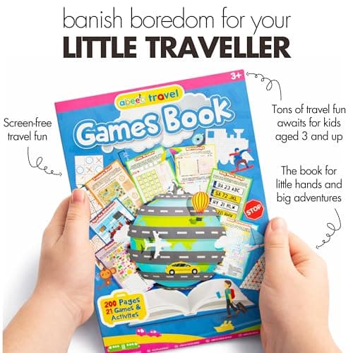 abeec Travel Games Book for Kids — 200 Pages, 21 Games and Activities — Plane Activities for Kids, Car Journey Games — Word Searches, Sudoku, Battleships, Spot the Difference — view 3