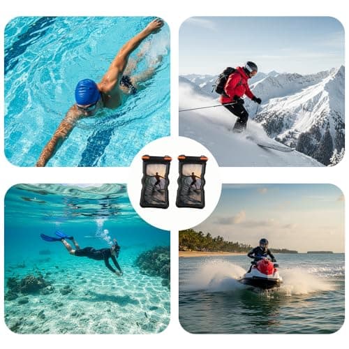 Pinmxaex IPX8 Floating Waterproof Phone Pouch, 2 Pack Black — view 5