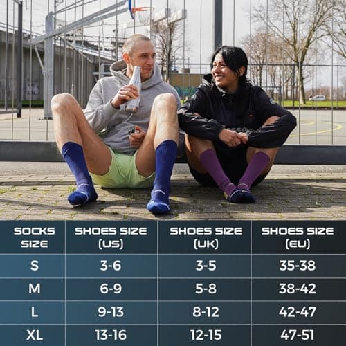 Rahhint Coolmax 3 Pack Compression Running Socks Men Women Anti Blister Socks Walking Socks with TAB Design, Compression Zone, Venting Mesh Network and Arch Support，Blue 8-12 — view 6