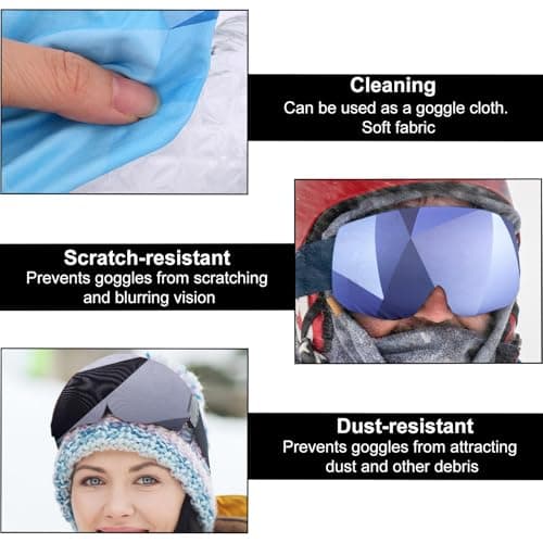 Sinbana 4pcs Ski Snowboard Goggle Cover Sleeves, 4 Patterns Polyester Ski Goggle Lens Cover Protectors for Adults Kids Travel Storage Accessories Scratch-Resistant & Dust-Resistant — view 5