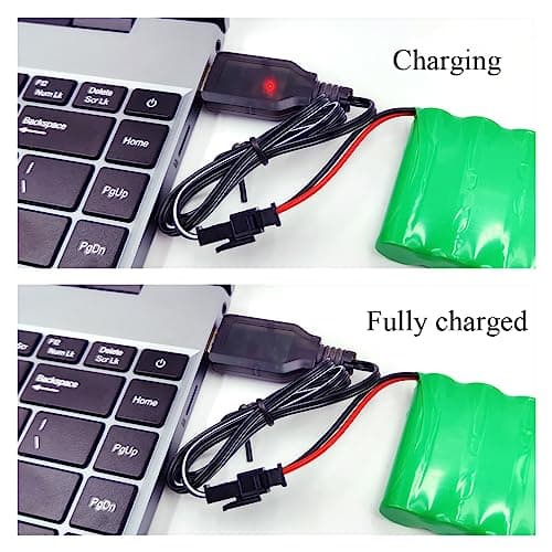 nvizyeu 6v battery, 1500mah rechargeable nimh battery pack, suitable for rc car rc truck toy vehicle, comes with usb charger cable — view 5