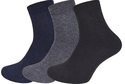 ABUMOR® 3Pairs Winter Thermals Ladies Thermal Socks, Black, Size 4-7, Cold Weather Protection -25°C, 8 Pack (4-7 Asrtd 3P)