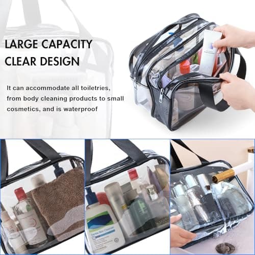 Toiletry Bag Portable Travel Makeup Bag, PVC Wash Bag, Clear White — view 5