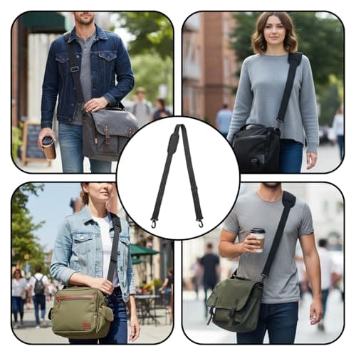 Universal Replacement Shoulder Strap with Pad, Adjustable Between 42" To 72", Soft Bag Strap with Adjustable Buckles and Metal Hooks for Laptop Messenger Bag Crossbody Bags Luggage — view 5