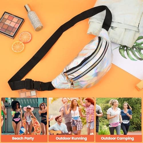3 Pcs Holographic Bum Bags - Waterproof Fanny Packs for Women & Men — view 4