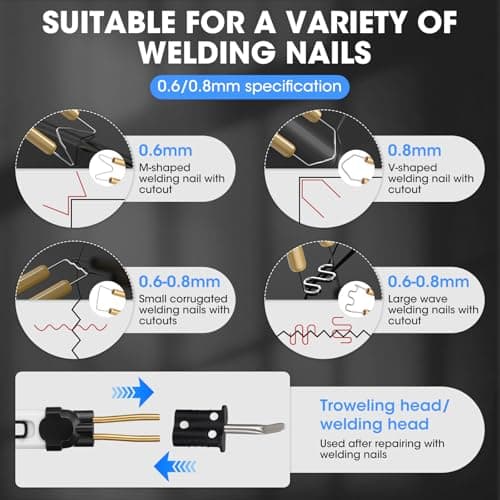 Cordless Plastic Welding Kit,2 in1 Plastic Welder Gun with 200pcs Staples,15pcs Rods,3 Soldering Tips,Led Work Light,2.0Ah Battery,Hot Stapler Plastic Welder Repair Kit for Bumper Crack Repair — view 4