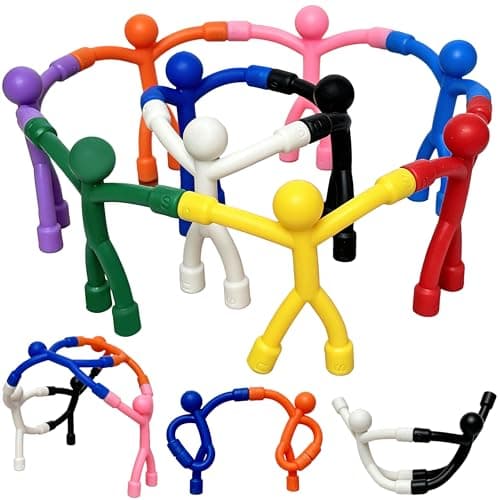 PICKSMOCUB 20PCS Magnetic Fidget Toys for Kids Magnetic People Sensory Travel Toys for Stress Relief Bendable Magnet Men Fridge Magnets Desk Fidget Toy for Boys Girls Classroom Gifts