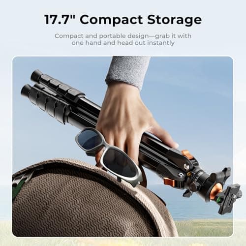 K&F CONCEPT 73"/187cm Compact Travel Tripod for DSLR Camera and Phone — view 2