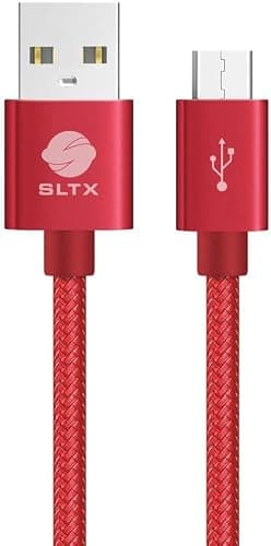 plugs usb c UK 3 Pin Plug USB Mains Charger Adapter& usb charge cable 2m Braided 2M (Red) — view 4