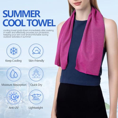 EeGo Cooling Towel, 2 Pack Microfiber Chilly Cooling Towel for Neck and Face, 39.37 x 11.81 Inch — view 2