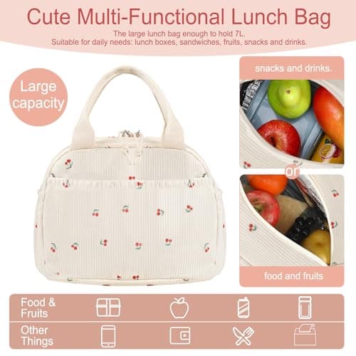 Binoster Lunch Bags for Women Insulated Cooler Lunch Bag Adults Kids Packed Lunch Box Tote Bag Cute Girls Ladies Lunch Bags for Work School Picnic Travel Beach Gifts for Women Her Wife Preppy Stuff — view 4
