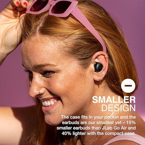 JLab Go Air Pop+ True Wireless Earbuds with Mic - Bluetooth, Midnight Black — view 2