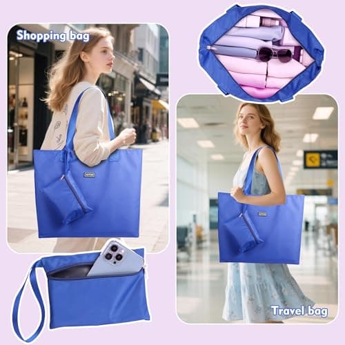 AOTIAN Reusable Grocery Bag, Foldable Shopping Tote Bag with Zipper Closure — view 2