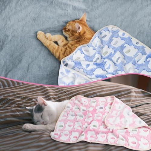 3 Pack Super Soft Pet Blankets - 60x40 cm Fluffy Fleece Throws for Cats & Small Dogs - Machine Washable, Warm & Cozy for Beds, Sofas, Car Seats, Crates & Travel - Furniture Protector & Comfort Blanket — view 6