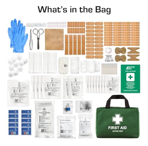 180 Piece Premium First Aid Kit Bag - Includes Eyewash, 2 x Cold (Ice) Packs and Emergency Car Blanket for Home, Office, Caravan, Workplace, Travel — view 3