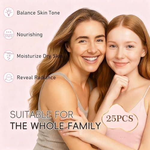 25PCS Face Masks Skincare Set, Pamper Gifts for Women, Travel Skincare Set with Cleanser, Mud Mask, Sleeping Mask, Serum Cream, Eye&Lip Mask, Gifts for Teenage Girls, Skin Care Gift Sets for Women — view 3