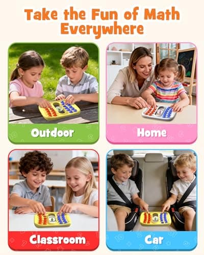 D-FantiX Number Pop Dice Math Games, Car Airplane Travel Essentials Kids — view 6