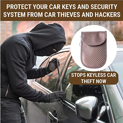 KF-Premium Faraday Pouch for Car Keys, RFID/NFC Signal Blocker Pouch, Brown — view 5
