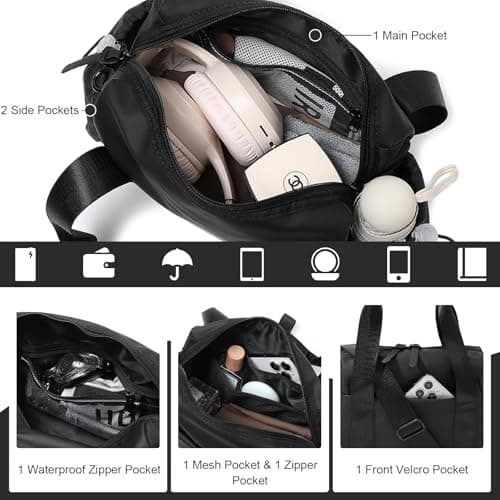 Bucosd Small Gym Bag for Women, Mini Crossbody Gym Duffle Bag with Wet Compartment, Carry on Gym Tote Bag for Workout Dance Sport Travel, Mini-Black, Mini, Fashion — view 3