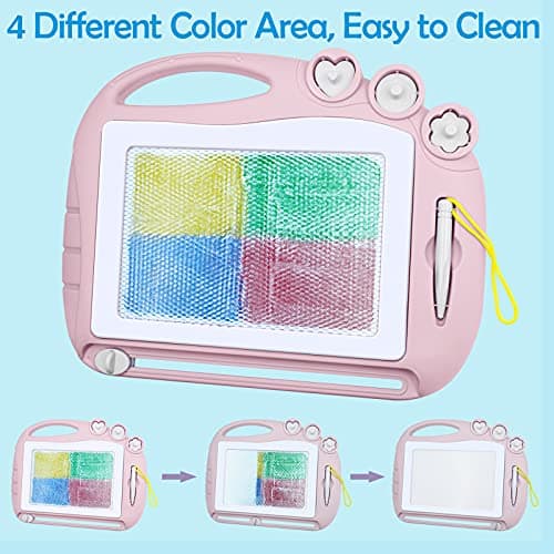 AiTuiTui Magnetic Drawing Board Travel Size, Erasable Doodle Sketching Writing Pad Travel Games for Kids in Car Airplane, Early Education Learning Skill Development Toys for Girls Age 3 4 5 Year Old — view 4