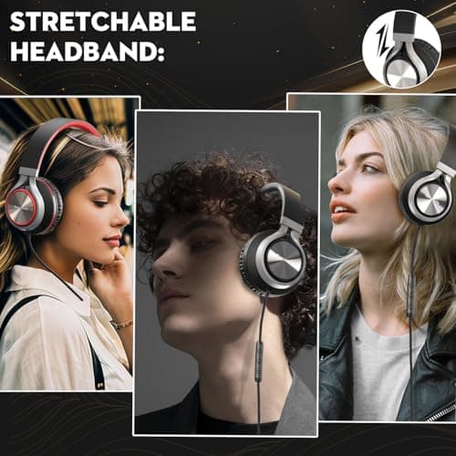 Bywulanda USB C Headphones with Microphone, Wired Over-Ear for School — view 3