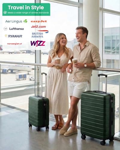 Shavont 20 Inch Cabin Suitcase 55x40x20cm Carry on Hardshell Luggage(Green) — view 2
