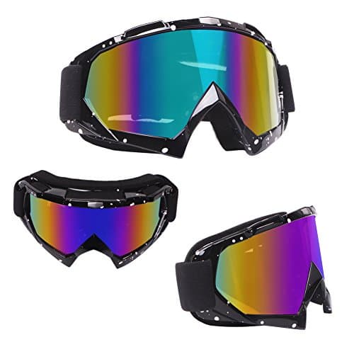 4-FQ Motorcycle Goggles Dirt Bike ATV Goggles(Black Frame+Color lens) — view 5