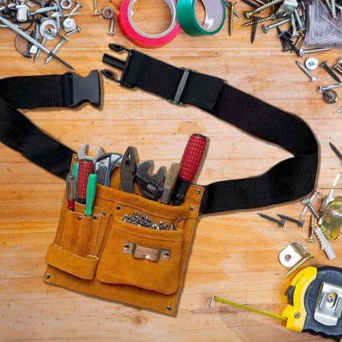 Carpenter Tool Belt Hammer Holder Adjustable Artificial Leather — view 4