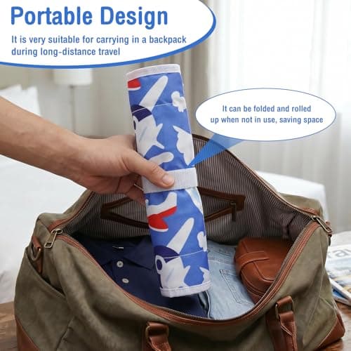 Anihet Kids Tray Table Cover, Foldable Airplane Travel Tray Cover with Clear Pocket, Universal Airplane Must Haves Travel Essential for Plane, Train, High Chair(Plane) — view 5
