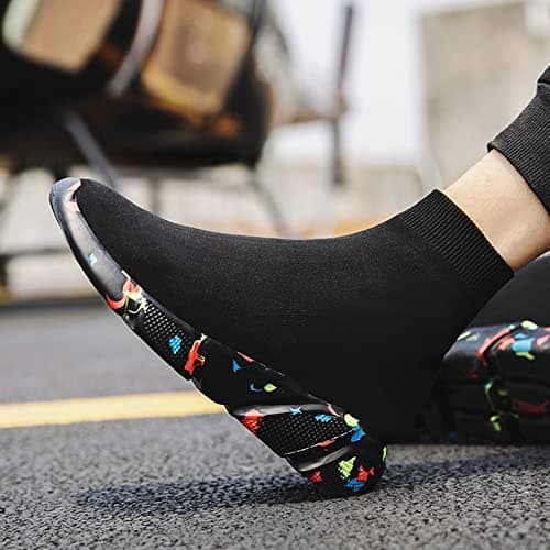 CERYTHRINA Athletic Walking Shoes Knit Weave Mesh Socks Running Shoes Lightweight Breathable Fashion Sneakers Road Fitness Train Dance Gym Casual Platform Loafers Camouflage 45 — view 2