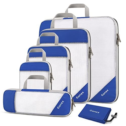 Gonex Compression Packing Cubes for Travel, Mesh Bags Luggage Organizers