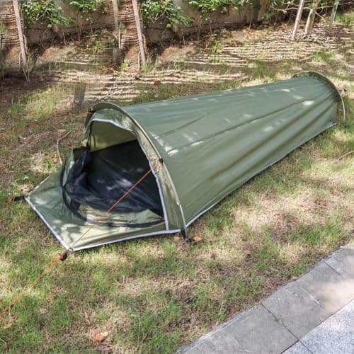 Ultralight Solo Tent For 1 Person, Waterproof Camping Tent With Aluminum Poles, For Easy Setup Windproof Shelter For Hiking Backpacking Outdoor Adventures, Green(Green) — view 5